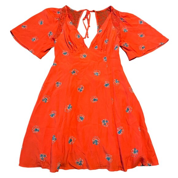Free People Mocking Bird open back Mini dress Size 0 EUC - Picture 2 of 8